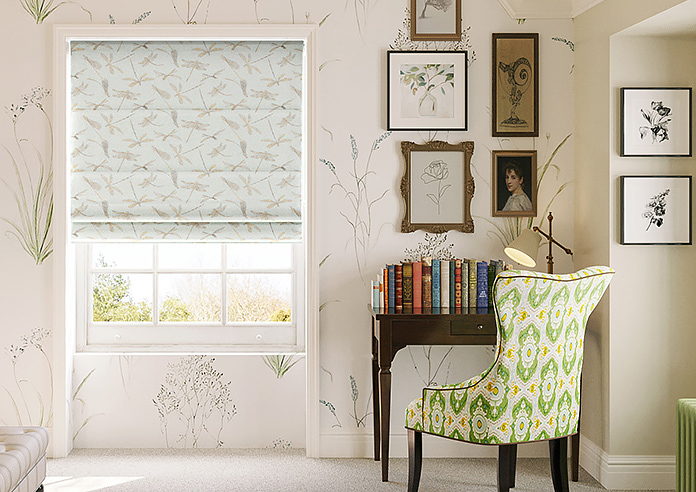 Dragonflies, Pale Blue - Roman Blind - Image 3